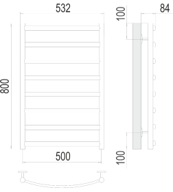 Полотенцесушитель Атланта+ П8 500х800