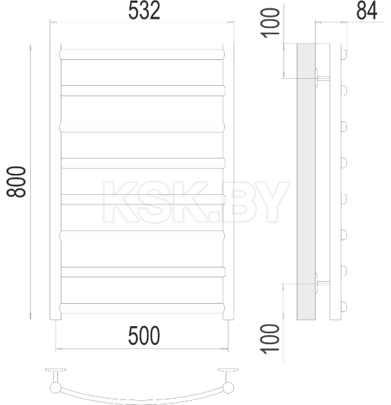 Полотенцесушитель Атланта+ П8 500х800 (4670078529992) 