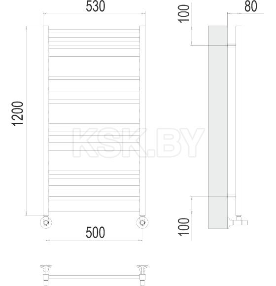 Полотенцесушитель Ватикан П18 500х1200 (4670078530530) 