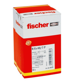 Дюбель-гвоздь N 6x40 P гриб (упак. 50шт) Fischer