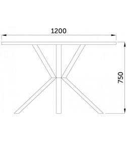 Стол DOLCE NEW, d 120*750, (белый/дуб натуральный)