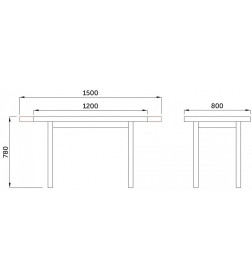 Стол MAX 5 P, 120(150)*80*78, графит/белый