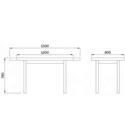 Стол MAX 5 P, 120(150)*80*78, дуб грендсон/чёрный