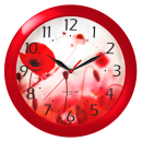 Часы настенные TROYKA цифровка по стеклу, обод красный 11130145 (11130145) 