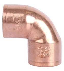 Отвод медный однорастр. 22х90* под пайку SANHA