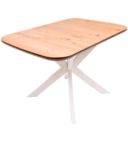 Стол ВЕЙВ раздвижной, 120(160)*80*75, дуб натуральный/белое подстолье  КСЕ/Р-80