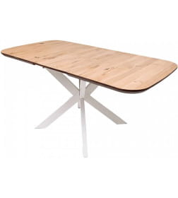 Стол ВЕЙВ раздвижной, 120(160)*80*75, дуб натуральный/белое подстолье  КСЕ/Р-80