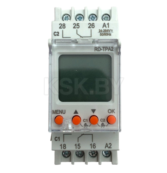 Цифровой таймер 16A (250VAC) 24_264VAC/DC астрономическое Reletek (RD-TPA2) 