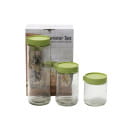 Набор банок для сыпучих продуктов стеклянных (3 шт) 400/600/1050 мл с пластмассовыми крышками 72501C (72501C) 