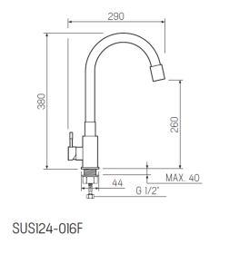 Смеситель для кухни РМС SUS124BL-016F