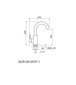 Смеситель для кухни РМС SUS124-001F-1