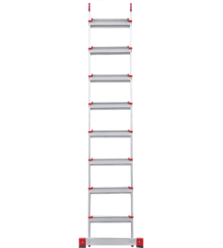 Лестница 1х 8 ступеней 130 мм, алюминиевая приставная, серия NV 3217 Новая Высота