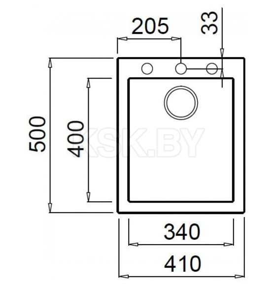 Мойка кухонная из гранита Elleci, Quadra 100, G40 Full Black (LGQ10040) (LGQ10040) 