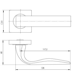 Ручки дверные Inerta FZ-14-233 BL