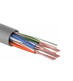 Кабель сетевой U/UTP, CAT 5e, PVC, 4PR, 24AWG, INDOOR, SOLID, серый, 305м, PROconnect 