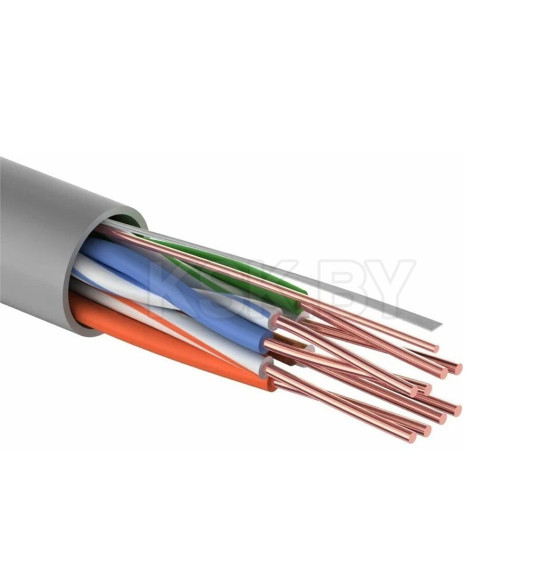 Кабель сетевой U/UTP, CAT 5e, PVC, 4PR, 24AWG, INDOOR, SOLID, серый, 305м, PROconnect  (01-0052) 