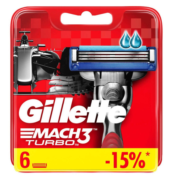 Кассеты Gillette MACH3 Turbo Aloe Red  6шт (0160) 