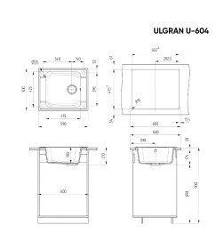 Мойка кухонная Ulgran U-604-344 (Ультра-черный)