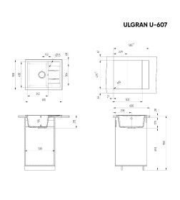 Мойка кухонная Ulgran U-607-308 (Чёрный)