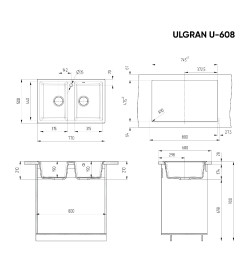 Мойка кухонная Ulgran U-608-344 (Ультра-черный)