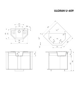 Мойка кухонная Ulgran U-609-308 (Чёрный)