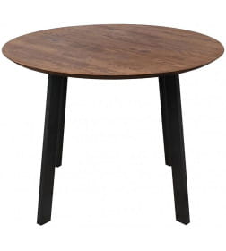 Стол ЭЛЬБРУС, d100*74, дуб мореный/черный