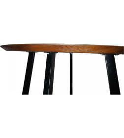 Стол ЭЛЬБРУС, d100*74, дуб мореный/черный