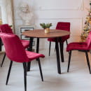 Стол ЭЛЬБРУС, d100*74, дуб мореный/черный (82214) 