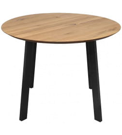 Стол ЭЛЬБРУС, d100*74, дуб натуральный/черный