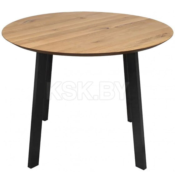 Стол ЭЛЬБРУС, d100*74, дуб натуральный/черный (82213) 