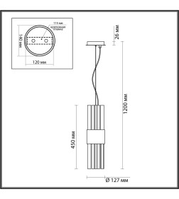 Подвес E14 2*40W VIKETA 4786/2 HALL ODL21 325 золото/металл/стекло