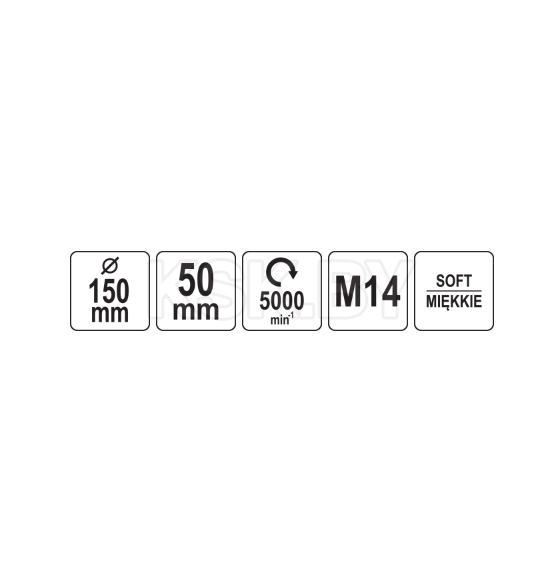 Диск полировальный 150х50мм.M14. губка мяккая YATO (YT-47880) 