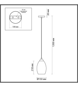 Подвес E27 60W 220V SAPPHIRE 4485/1 SUSPENTIONI LN21 230 античная бронза, коричневый