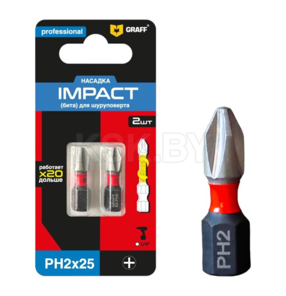 Бита PH 2x 25 мм Impact GRAFF (2шт.) (50225) 