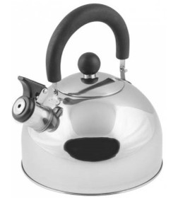 Чайник со свистком, нержавеющая сталь, 2.5 л, серия Holiday, серебристый металлик, PERFECTO LINEA, 52-121518