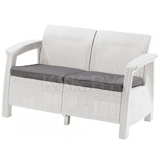 Диван пластиковый CORFU LOVE SEAT, белый (223212) 