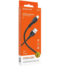 Кабель USB BOROFONE BX51 Triumph USB - Lightning 2.4А 1м. черный