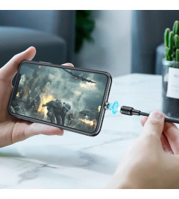 Кабель USB HOCO X52 Sereno USB - Lightning 2А 1м. черный с магнитным выходом