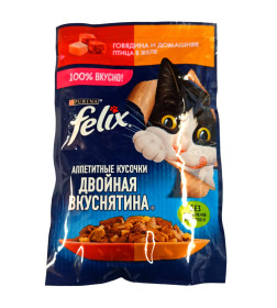 Феликс Двойной Вкус 75г Конс говядина/птица