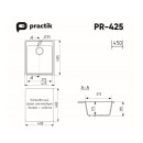 Мойка кухонная Practik PR-M 425-003 (светло-серый)