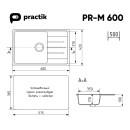 Мойка кухонная Practik PR-M 600-004 (черный оникс)