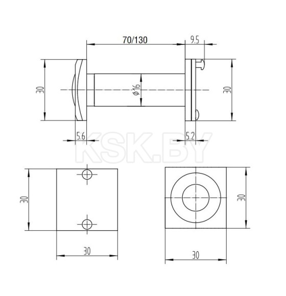 Глазок дверной Inerta MY003-70/130 Black (ELC0001162604) 