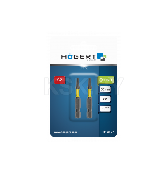 Бита TORX TТ20x50мм ударная HOEGERT (2 шт.) (HT1S167) 