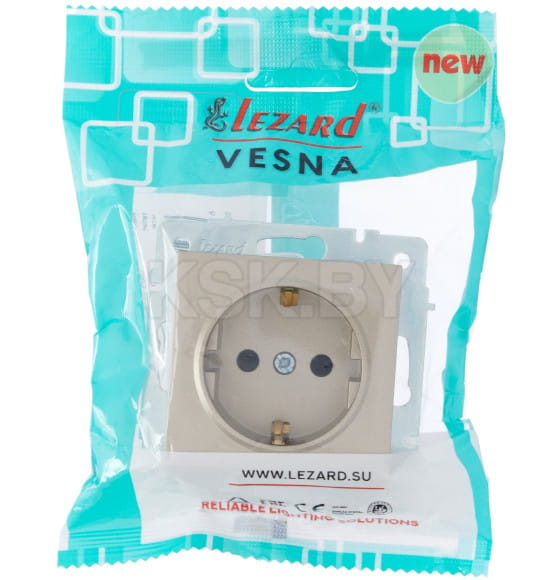 Розетка с защитой от детей ПБТ титан Vesna Lezard (742-3788-124B)