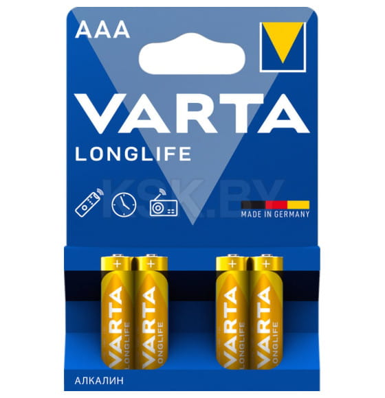 Батарейка AAA R03 BL-4 (упак. 4шт.) 1.5V Varta longlife (4103101414) 