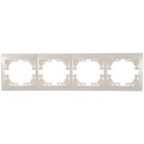 Рамка 4-ая горизонтальная жемчужно-белый перламутр без вставки Mira Lezard (701-3000-149) 