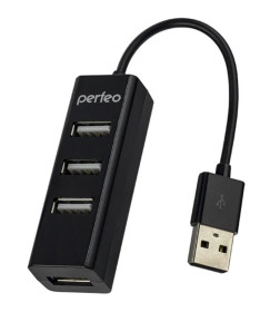 Адаптер USB-HUB 4 Port PF-HYD-6010H черный (PF_A4525) Perfeo