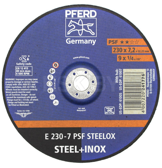 Диск обдирочный Е 230-7мм. PSF STEELOX PFERD (640951) 