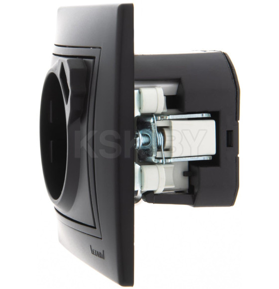 Розетка с/з + USB разъём чёрный бархат Mira Lezard (701-4242-181)