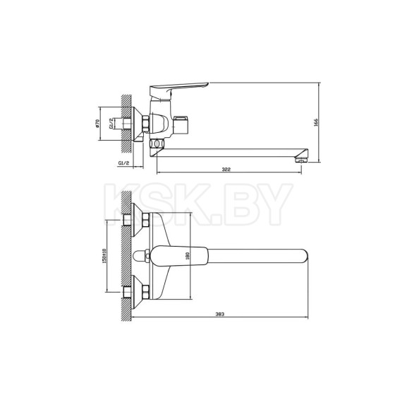 Смеситель Esko Lagos для ванны, LG 31 (LG 31) 